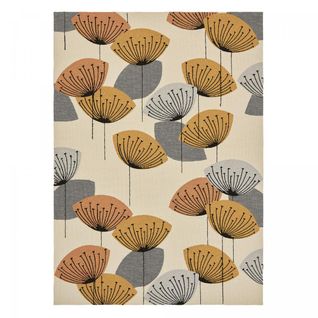 Tapis Extérieur 140x200 Tissé Kilim Beige Et Orange Dandelext