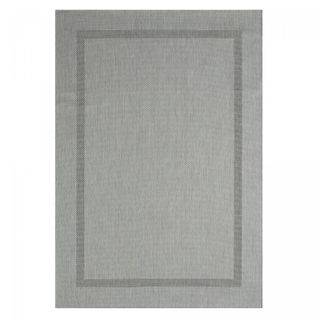Tapis Extérieur 160x220 Tissé Kilim Gris Squarext