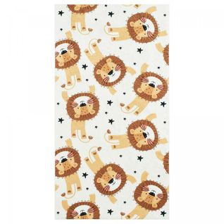 Tapis Enfant 80x150 Tissé Marron Et Jaune Motif Animaux Celesta 2