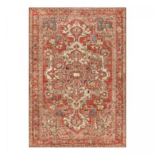 Tapis Salle à Manger 200x290 Tissé Orange Rectangle Motif Oriental Vivace 4