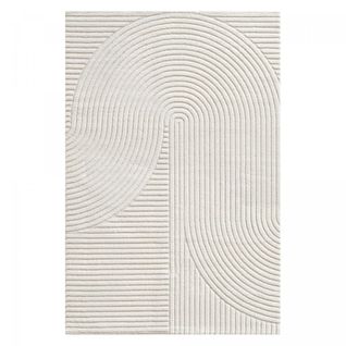 Tapis Entrée 80x150 Tissé Crème Rectangle Motif Simple Lyn9 B