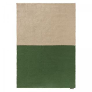 Tapis Extérieur 160x230 Kilim Fait Main En Pet Vert Et Beige Deck