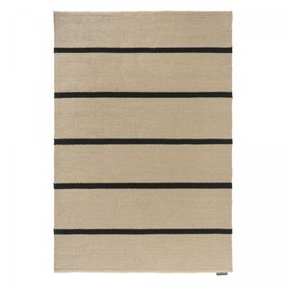 Tapis Extérieur 250x350 Kilim Fait Main En Pet Beige Et Noir Deck 2