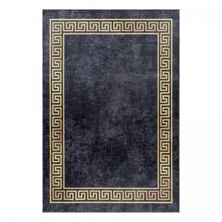 Tapis Orient 160x230 Rectangle Noir Et Beige Tissé Motifs Orientaux Huslia