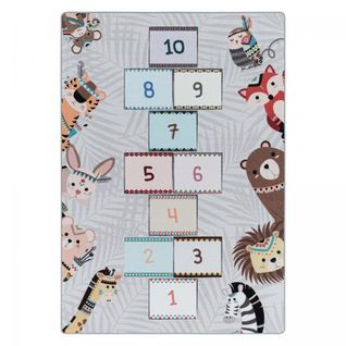 Tapis Enfant 160x230 Lavable 30° Husplay Gris Et Marron