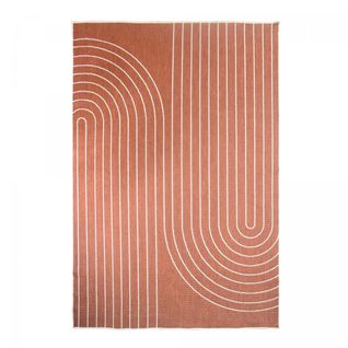 Tapis Extérieur, Kilim Reversible 160x230 Lyn2 V Reversible Terracota Et Crème