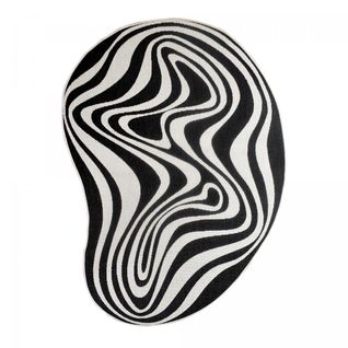 Tapis Rond D'extérieur, Kilim Reversible 200x290 Lyn2 W Reversible Noir Et Blanc