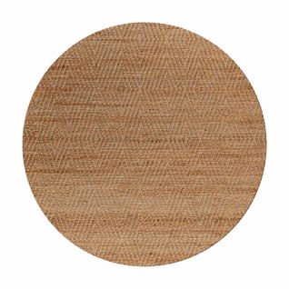 Tapis Rond  ∅100cm En Jute Tissé Main Lyn47 Jute à Beige Motif Uni