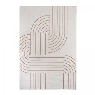 Tapis Extérieur, Kilim Reversible 160x230  Bb Reversible Terracota Et Crème