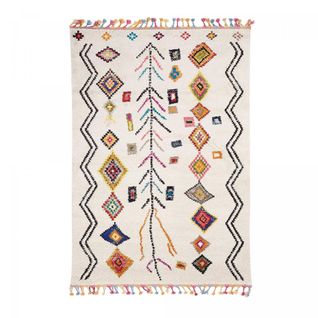 Tapis Berbère 280x380 Tissé Motif Ethnic Lyn5 Ourika E Ivoire