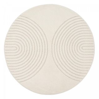 Tapis Rond Demilu  ∅ 120 Cm Crème Tapis Facile D'entretien Idéal Pour La Chambre