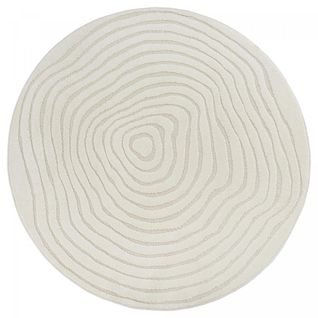 Tapis Rondlyn9 Spiratri  ∅ 200 Cm Crème Tapis Facile D'entretien Idéal Pour Le Salon