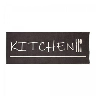 Tapis De Cuisine 50x180 Kita Noir, Facile D'entretien