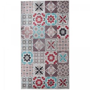 Tapis De Cuisine 150x220 Rouge Et Bleu , Facile D'entretien Lyn11 Caroment B