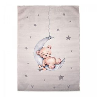 Tapis Enfant 200x290 Bear Gris, Très Doux Et Facile D'entretien
