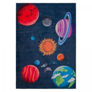Tapis Enfant 200x290 6tem Bleu, Très Doux Et Facile D'entretien