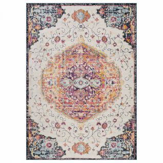 Tapis Vintage Oriental 240x340 Cm - Lyn3 Med - Couleur : Multicolore Rouge Beige Bleu