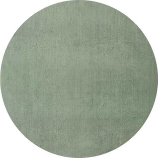 Tapis Rond Chambre Ø120cm Lyn10 Lavable Vert Clair Uni, Tapis Shaggy à Longs Poils