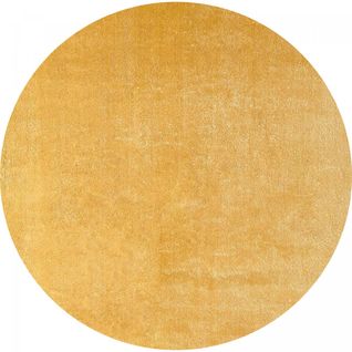 Tapis Rond Chambre Ø120cm Lyn10 Lavable Or Uni, Tapis Shaggy à Longs Poils