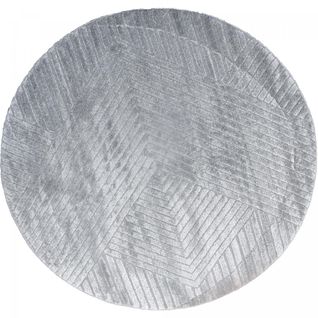 Tapis Rond D'entrée Ø160cm Lyn9 F Gris, Tapis Rond Ton Sur Ton Moderne