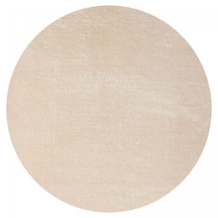 Tapis Salon 200x200 Lyn10 Lavable Beige Uni, Tapis Shaggy à Longs Poils