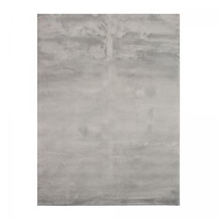 Tapis Salle à Manger 240x340 Lyn10 Lavable Gris Uni, Tapis Shaggy à Longs Poils