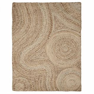 Tapis Chambre 120 X 170 Cm, Jute Tissé à Main, Motif Rond, Design, Nibna