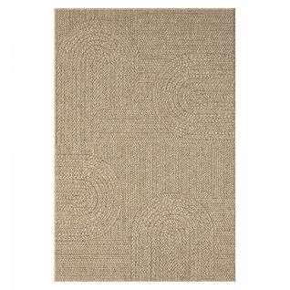 Tapis Extérieur Intérieur 60x90 Lyn13 Reza Aspect Jute Motif Arc-en-ciel Ton Sur Ton