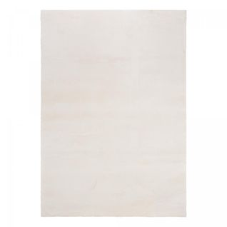 Tapis Salon 140x200 Oval Lyn10 Lavable Crème Uni, Tapis Shaggy à Longs Poils