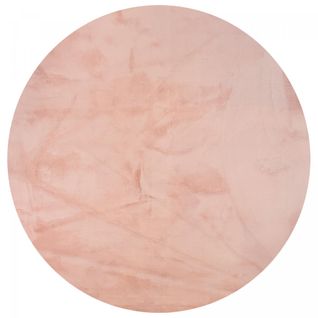 Tapis Cuisine Ø120cm Lyn10 Lavable Rose Uni, Tapis Shaggy à Longs Poils