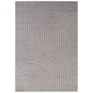 Tapis Chambre 80 X 150 Cm Gris, Motif Géométrique, Structure En Relief, Panglao, Design Contemporain