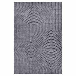 Tapis Salon 160 X 235 Cm Gris, Motif Géométrique Et Texture Relief, Panglao, Entretien Facile