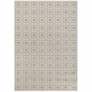 Tapis Salon 200 X 280 Cm, Couleurs Beige Et Gris, Motif Géométrique Original, Design Relief, Howlite