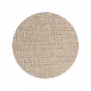 Tapis Rond 200 X 200-cm Beige, Forme Ronde Élégante, Composition Jute Tissée Main, Jute J