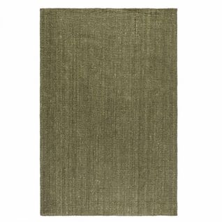 Tapis Salon 190 X 280 Cm, Jute Tissé à La Main, Vert, Motif Uni Authentique, Jute J