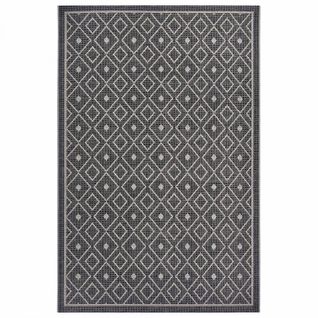 Tapis Exterieur 63 X 120 Cm, Gris, Beige, Kilim Authentique, Motif Géométrique, Entretien Facile