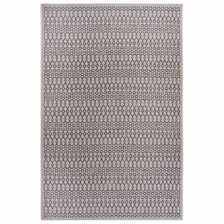 Tapis Exterieur 155 X 235 Cm Beige, Gris, Kilim Géométrique, Vanti, Idéal Terrasse