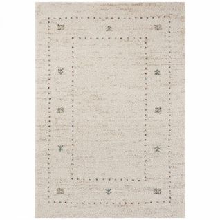 Tapis Berbère 80 X 150 Cm, Beige, Bleu, Rouge, Motif Simple, Shaggy Confortable, Teo