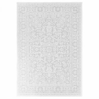 Tapis Exterieur 200 X 290 Cm, Oriental Kilim, Blanc, Gris, Structure Tissée Authentique, Norient