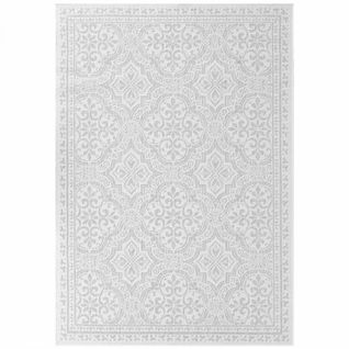 Tapis Exterieur 160 X 230 Cm, Blanc Et Gris, Kilim Oriental, Bolda, Idée Déco Terrasse