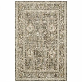 Tapis Exterieur 240 X 340 Cm, Beige, Gris, Marron, Kilim Oriental, Motif Authentique, Idéal Terrasse