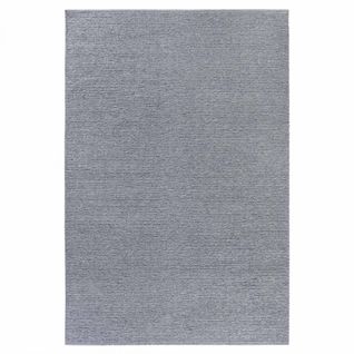 Tapis Kilim 60 X 90 Cm, Bleu, Gris, Laine Noble Tissée à La Main, Motif Faux Uni, Francois
