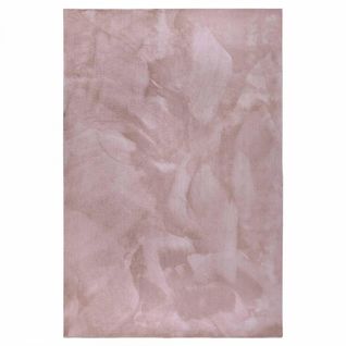 Tapis Chambre 80 X 150 Cm, Rose, Beige, Faux Uni Poils Ras, Design Épuré, Leon