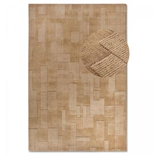 Tapis Salon 80 X 250 Cm, Beige, Marron, Laine Tissée à La Main, Motif Géométrique Authentique