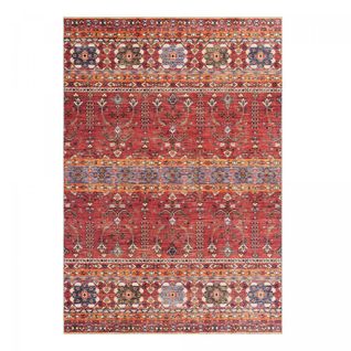 Tapis Entrée 40x60 Lyn11 Vintage à Rouge, Facile D'entretien