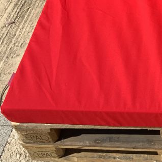Housse D'assise Pour Salon Palette Tissus Ultra Résistant - 80x120x5 Cm - Rouge