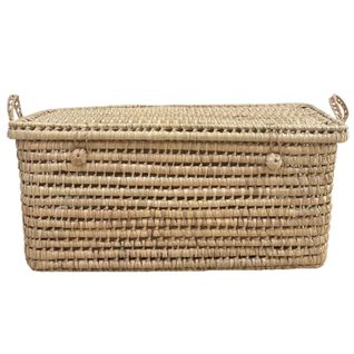 Malle De Rangement Feuille De Palmier - 80 Cm - Naturel