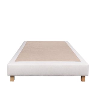 Sommier Tapissier Bois Massif Beige Avec Pieds - 90x190 Cm - Beige