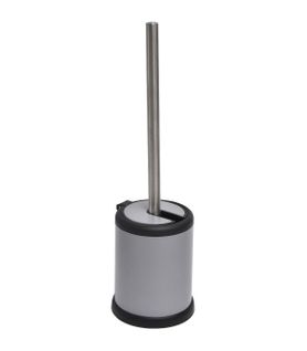 Brosse Wc Avec Support En Métal Gris Et Couvercle Rabattable