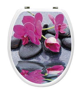 Abattant Wc En Bois Déco Thais Avec Kit Fixation En Acier Inoxydable